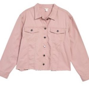 Caslon Fringe Twill Jacket Pink Adobe Large